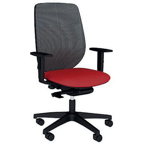 Fauteuil Okay Assise Tissu B01/018 Rouge Résille En Noir