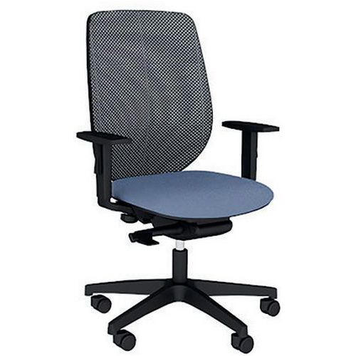 Fauteuil Okay Assise Tissu B01/020 Bleu Résille En Noir