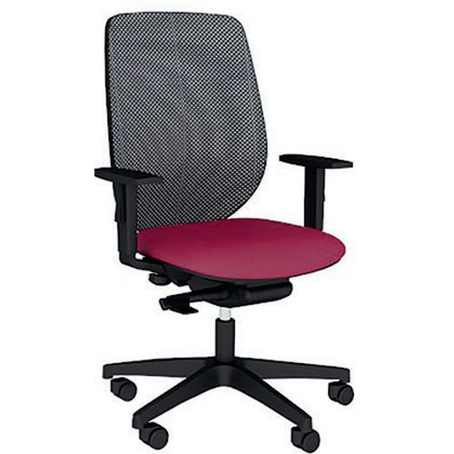 Fauteuil Okay Assise Tissu B01/021 Fuchsia Résille En Noir