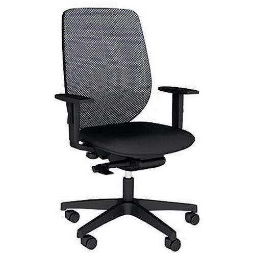 Fauteuil Okay Assise Tissu B01/028 Noir Résille En Noir