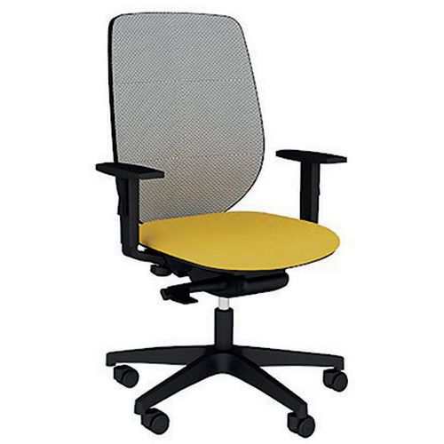 Fauteuil Okay Assise Tissu B01/010 Jaune Résille En Gris