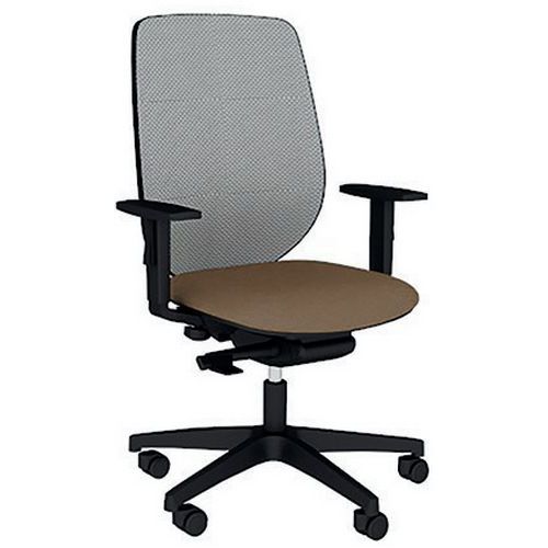 Fauteuil Okay Assise Tissu B01/016 Brun Résille En Gris