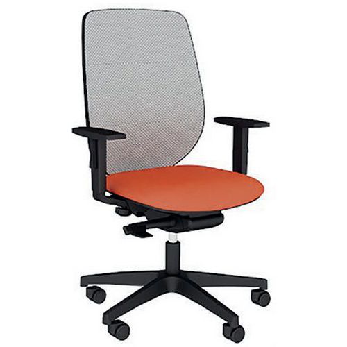 Fauteuil Okay Assise Tissu B01/017 Orange Résille En Gris