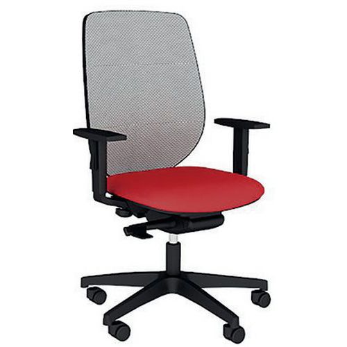 Fauteuil Okay Assise Tissu B01/018 Rouge Résille En Gris