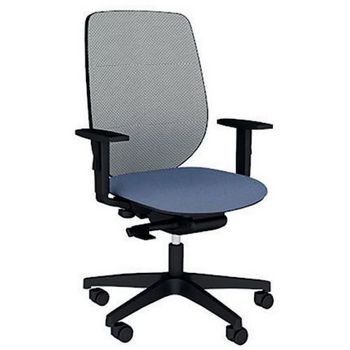 Fauteuil Okay Assise Tissu B01/020 Bleu Résille En Gris