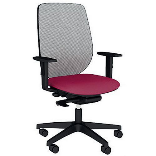 Fauteuil Okay Assise Tissu B01/021 Fuchsia Résille En Gris