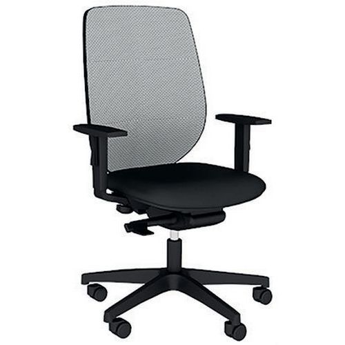 Fauteuil Okay Assise Tissu B01/028 Noir Résille En Gris