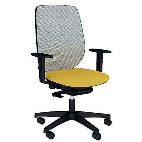 Fauteuil Okay Assise Tissu B01/010 Jaune Résille Bleu Clair