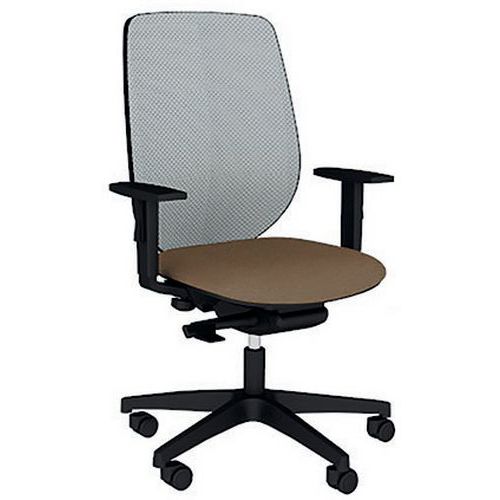 Fauteuil Okay Assise Tissu B01/016 Brun Résille Bleu Clair