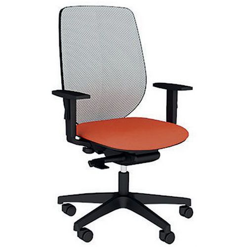 Fauteuil Okay Assise Tissu B01/017 Orange Résille Bleu Clair
