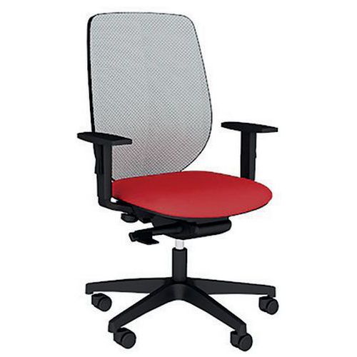 Fauteuil Okay Assise Tissu B01/018 Rouge Résille Bleu Clair