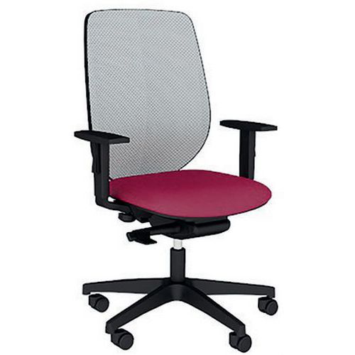 Fauteuil Okay Assise Tissu B01/021 Fuchsia Résille Bleu Clair