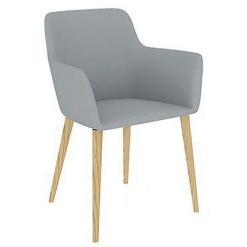 Chauffeuse City 4 Pieds Bois Tissu B01/012 Gris Clair