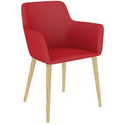 Chauffeuse City 4 Pieds Bois Tissu B01/018 Rouge