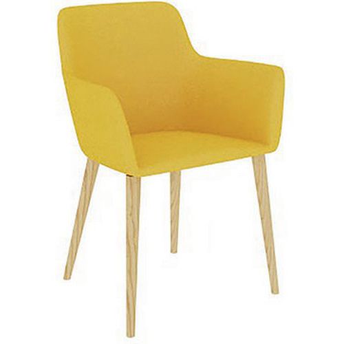 Chauffeuse City 4 Pieds Bois Tissu B01/010 Jaune