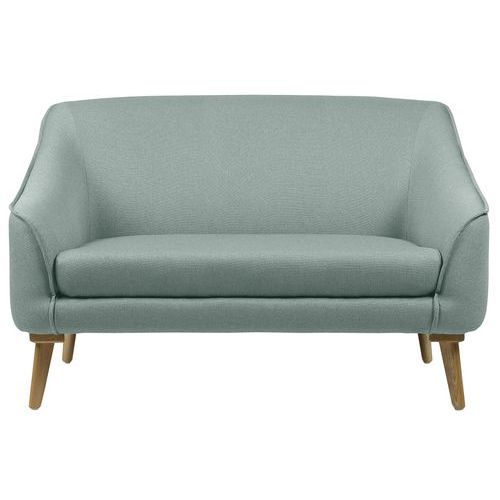 GGI - Canapé 2 places AYA - Tissu chiné gris-vert M1 - Pieds bois - Espace détente