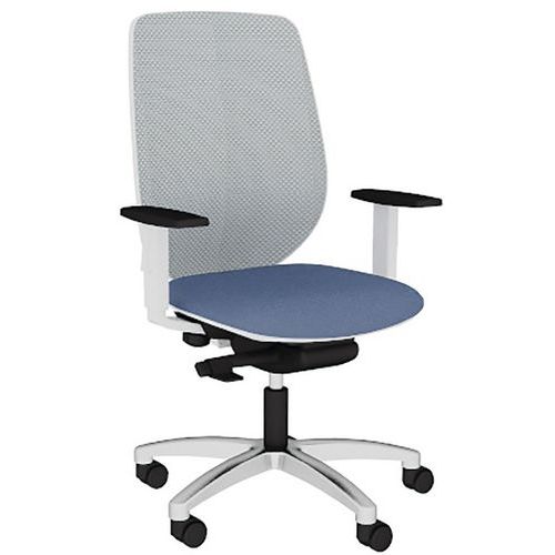 Fauteuil Okay Résille R07/252 Bleu Clair Base Aliminium