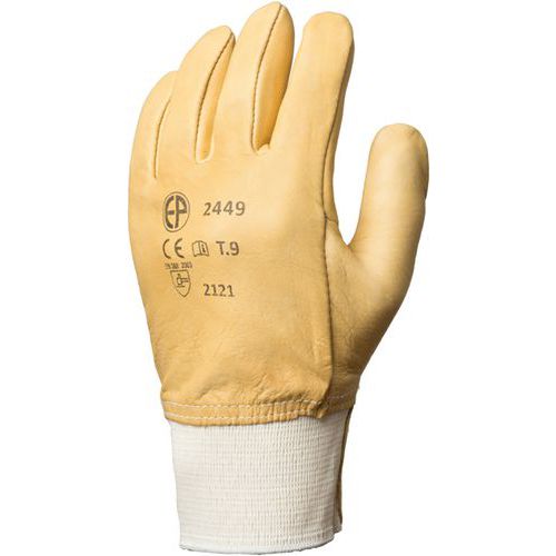 Coverguard - Gants Eurostrong 2450 fleur vachette - Taille 11 - Cuir souple et résistant - Beige
