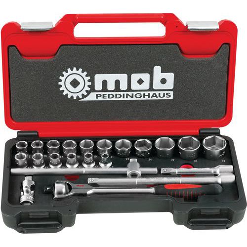 Coffret Box Douilles 1/2 Cliquet Rotatif 23p