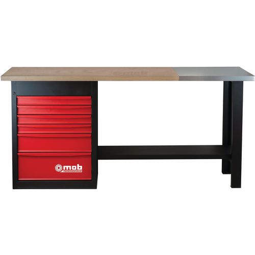 Etabli tiroirs L. 2 m avec plaque_Mob Etabli tiroirs L. 2 m avec plaque_Mob