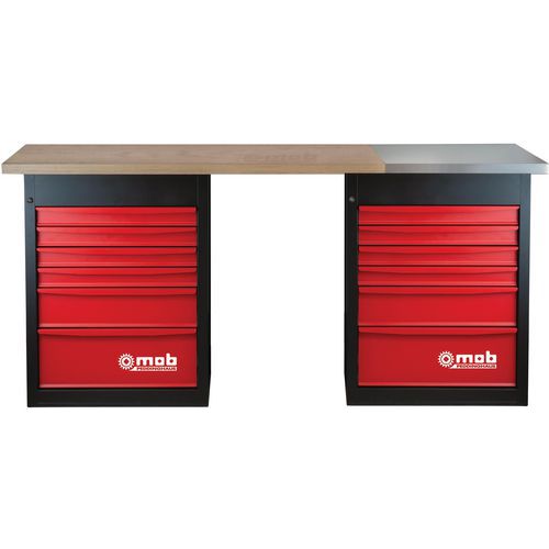 Etabli 12 Tiroirs Longueur 2m + Plaque