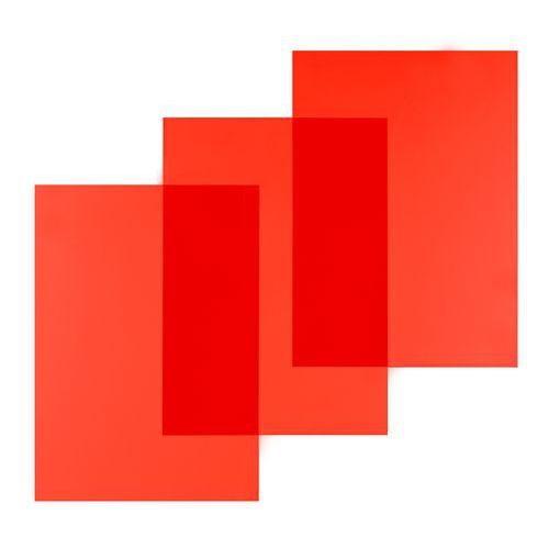 Pavo - Films de reliure transparents A4 - 100 pièces rouge 200 μm - Couverture PVC recyclable
