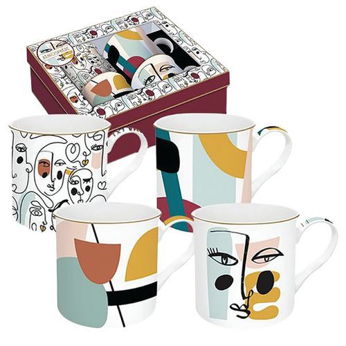 Coffret 4 Mugs Modernism - Coffee Mania-easy Life