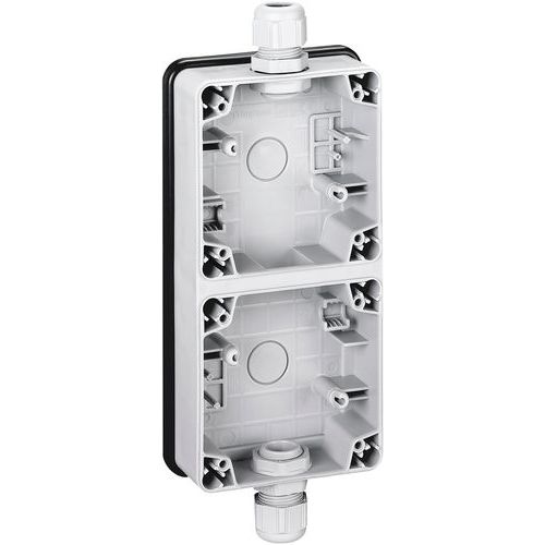 Boîtier 2 Postes Verticaux Plexo Ip66 Composable - Gris