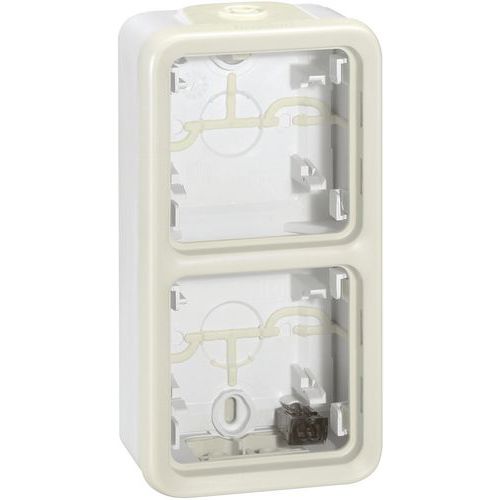 Boîtier à Embouts à 2 Postes Verticaux Plexo Blanc