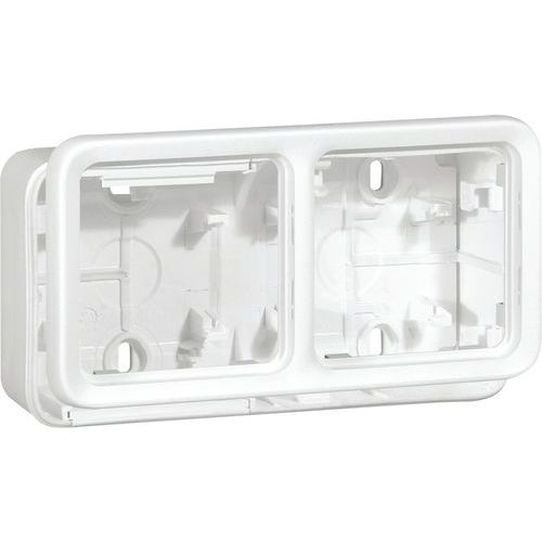 Boîtier à Embouts 2 Postes Horizontaux Blanc Antimicrobien
