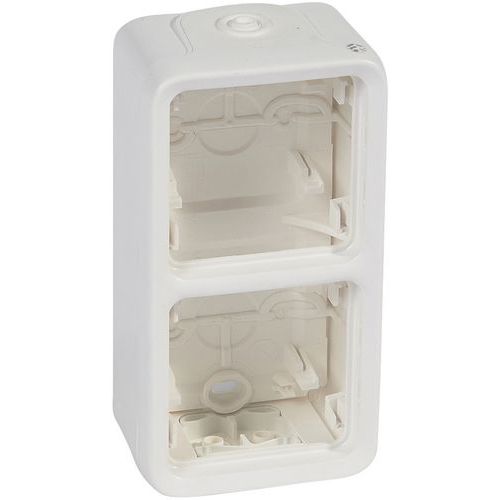 Boîtier à Embouts 2 Postes Verticaux Blanc Antimicrobien