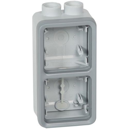 Boîtier À Presse-étoupe À 2 Postes Verticaux Iso20 Gris