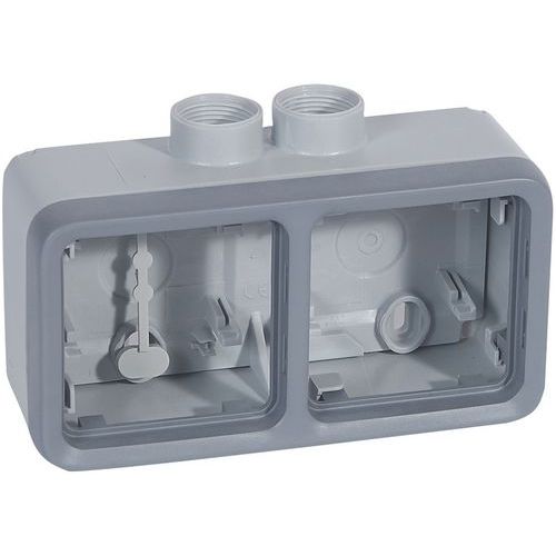 Boîtier À Presse-étoupe À 2 Postes Horizontaux Pg16 Gris