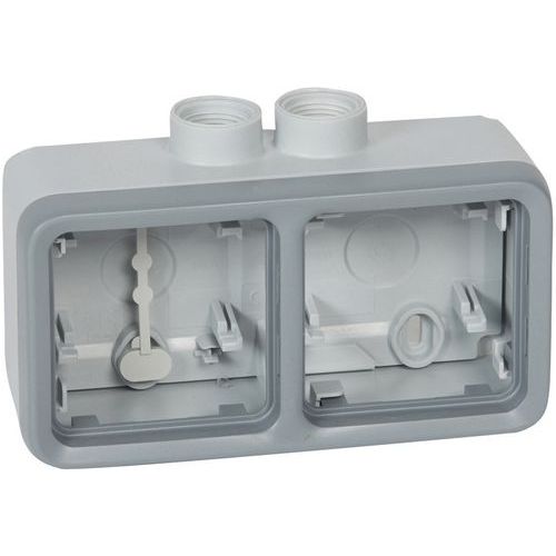 Boîtier À Presse-étoupe À 2 Postes Horizontaux Iso20 Gris
