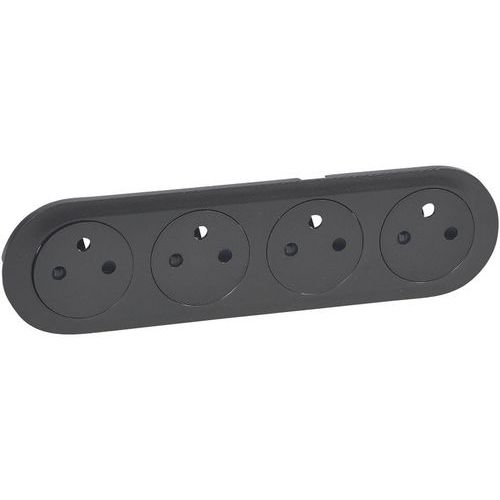 Enjoliveur Pour Prise Quadruple Precablée Compacte Graphite