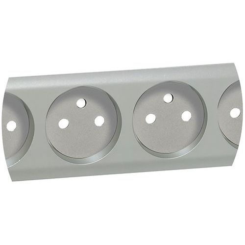 Enjoliveur Pour Prise 4 X 2p+t Précablée Compacte Titane