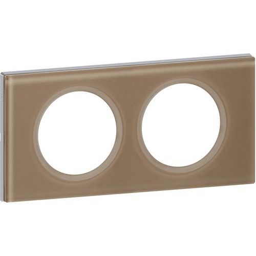 Plaque 2 Postes Céliane Moka Hauteur 95 Mm. Largeur 15 Mm