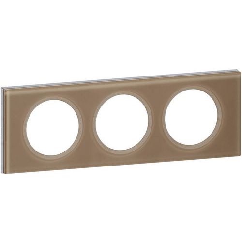 Plaque Avec 3 Postes Verre Moka
