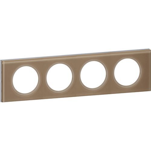 Plaque Celiane 4 Postes Verre Moka
