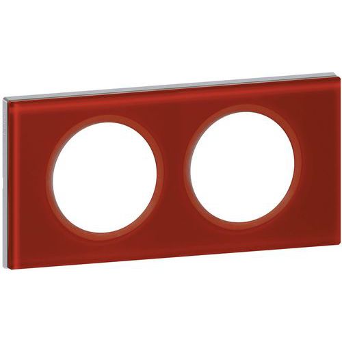 Plaque Celiane 2 Postes Verre Carmin
