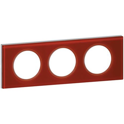 Plaque Celiane 3 Postes Verre Carmin