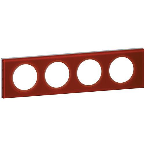 Plaque Celiane 4 Postes Verre Carmin