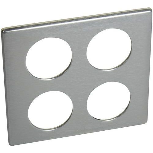 Plaque Céliane Métal 2x2 Postes Finition Tungstène