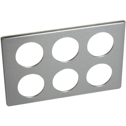 Plaque Céliane Métal 2x3 Postes Finition Tungstène