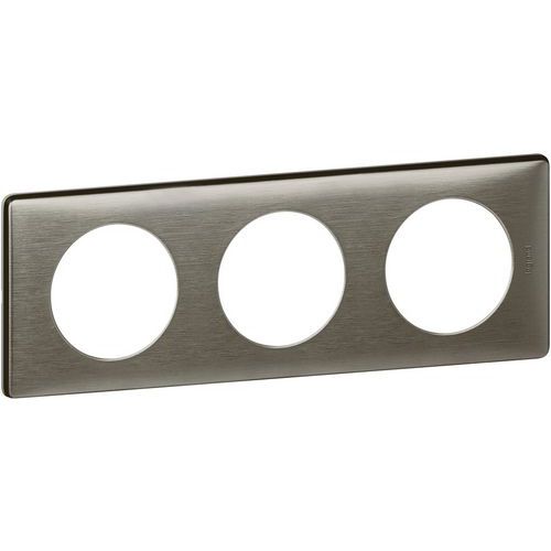 Plaque Céliane Métal 3 Postes Finition Tungstène