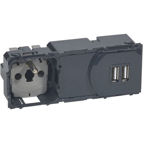 Prise Deux Ports Usb Précâblée Et Prise De Courant