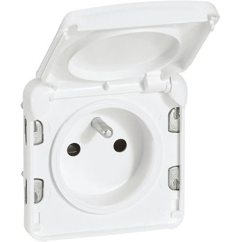 Prise De Courant Avec Éclips De Protection Blanc