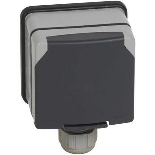 Prise 3p+n+t Avec Ã‰clips De Protection Plexo Ip66 Complet