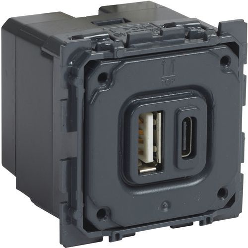 Chargeur Usb Les Deux Sorties Usb Libèrent Un Puit De Prise