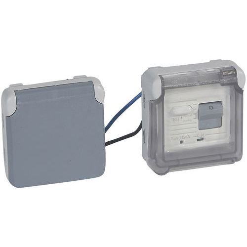 Prise 2p+t à Volet Avec Un Disjoncteur Différentiel 10ma